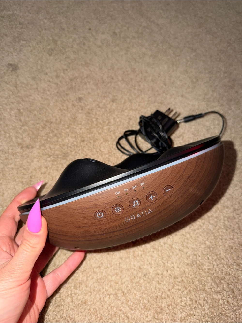 Gratia Woodgrain Eye Massager - Brown